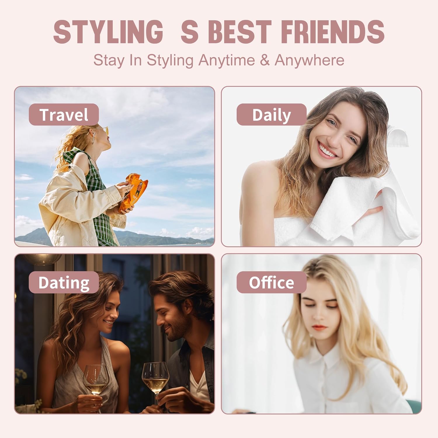 Automatic Hair Curler, Rotary Curling Iron, 1 inch Curling Iron with Anti-Tangle and auto Shut-Off, Ceramic faceplate, 4-Speed Fast Heat up